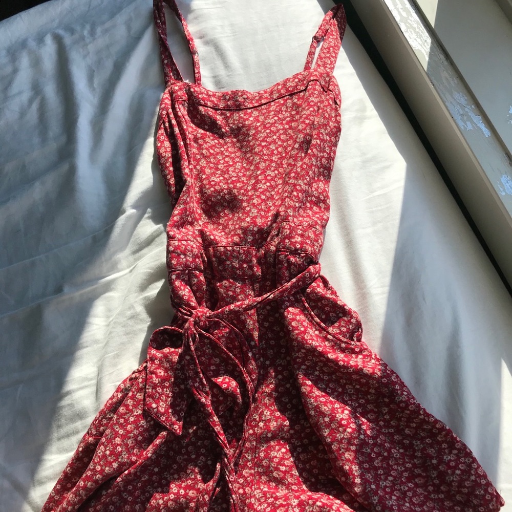 HOLLISTER red floral romper